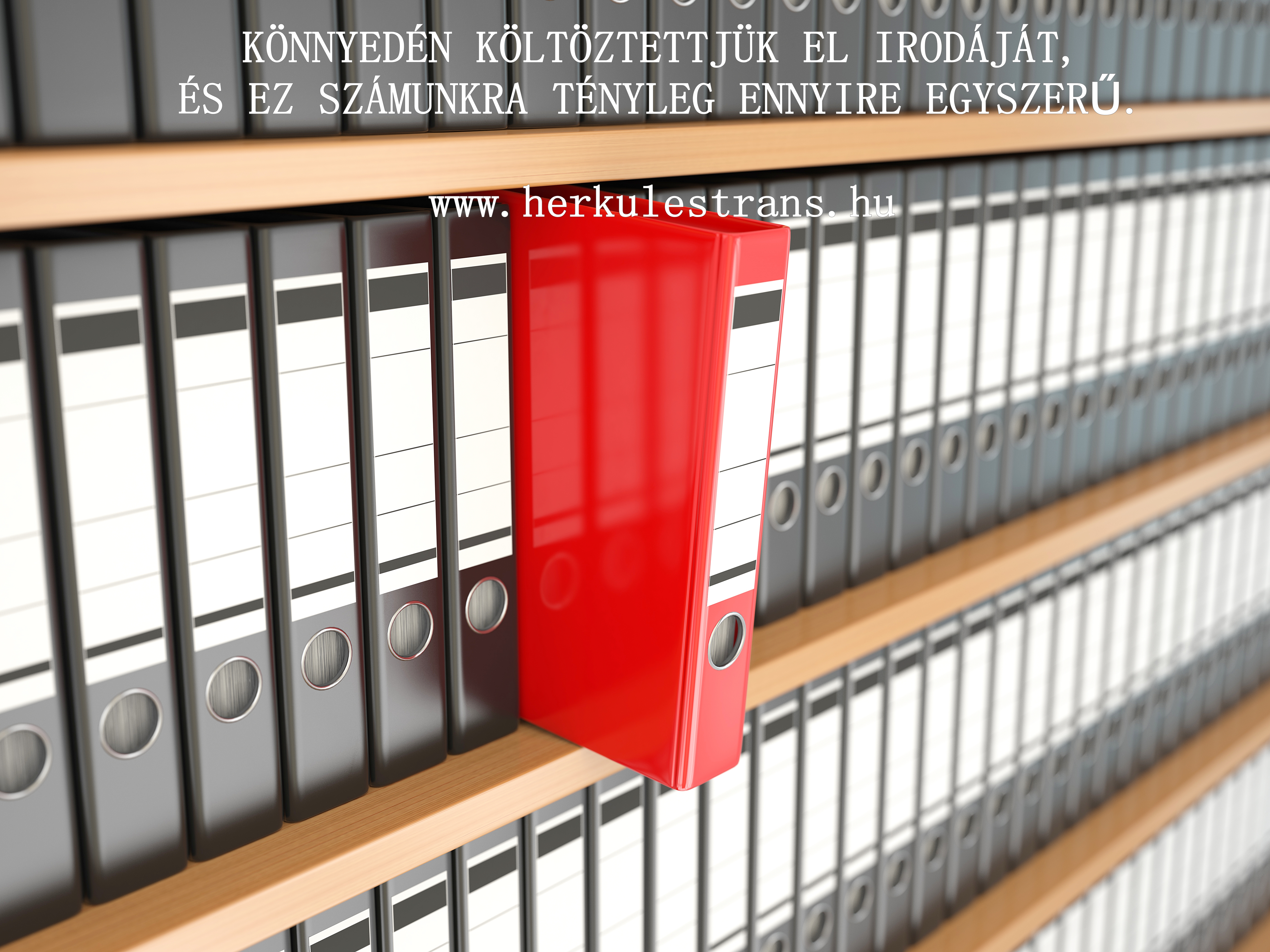 Office file binders on shelf Iratrendezők polcon, irattár-költöztetéshez
